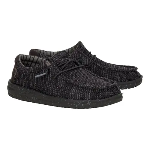 HEYDUDES Wally Youth Stretch Mesh – Black/Black online