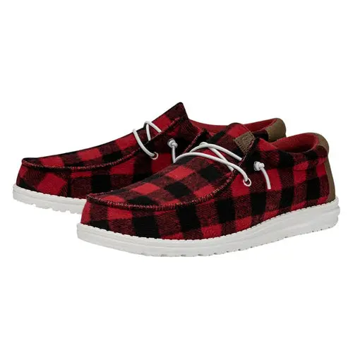 HEYDUDES Wally Buffalo Plaid – Red and Black Plaid online