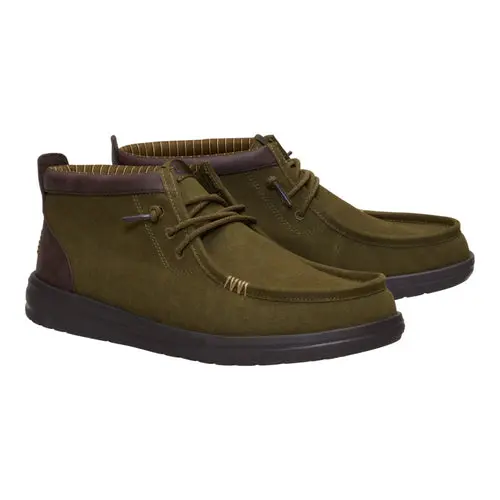 HEYDUDES Wally Mid Gripr Vin Classic – Dark Olive / Mole Brown online