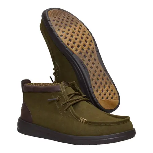 HEYDUDES Wally Mid Gripr Vin Classic – Dark Olive / Mole Brown online