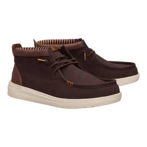HEYDUDES Wally Mid Gripr Vin Classic – Mole Brown / Downtown Brown online