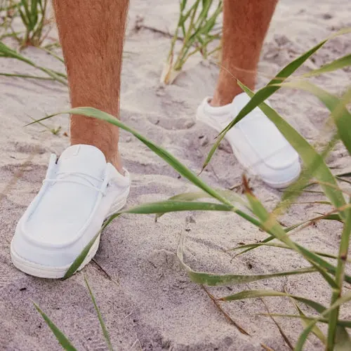 HEYDUDES Wally Slip Stretch Canvas – White / White online