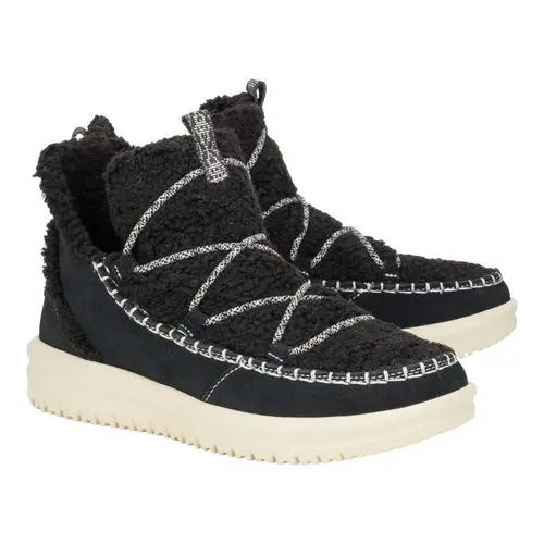 HEYDUDES Camden Suede Cozy – Black online