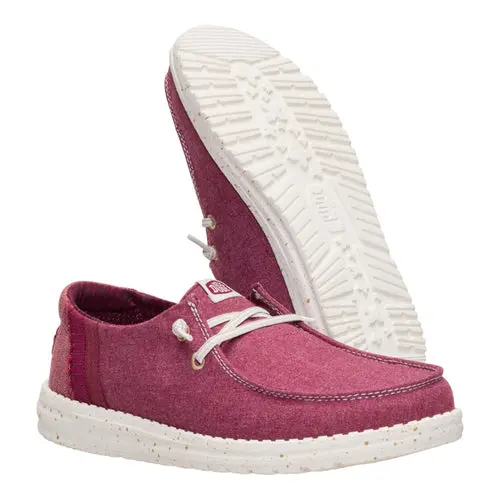 HEYDUDES Wendy Break Brushed Linen – Burgundy online