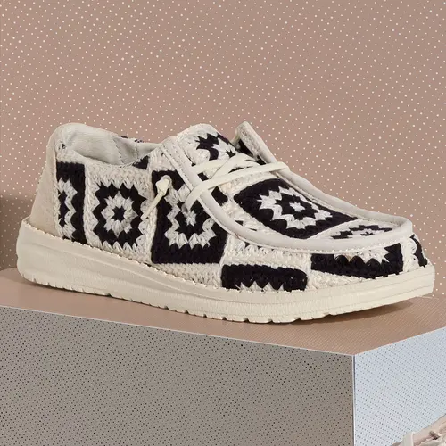 HEYDUDES Wendy Cottage Crochet – Black/Multi online